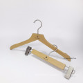 DL644 female male kids tailor natural wood lotus wooden hanger for dress clothing rack with round metal hook shirt hanger